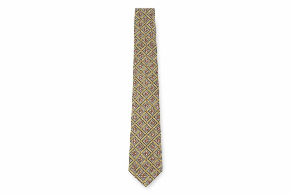 Front view of Austin Reed Men's Multicoloured Geometric Silk Tie