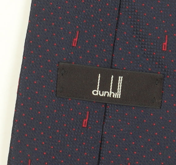 Dunhill Men's Blue Slim Silk Polka Dot Tie
