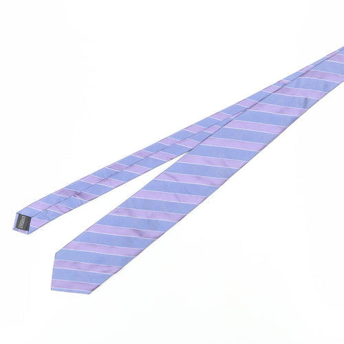 John Lewis Men's Purple Striped Silk Slim Tie