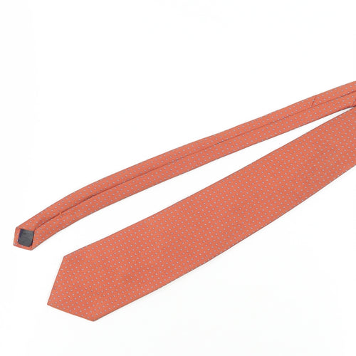 Marks and Spencer Orange Polka Dot Silk Tie for Men