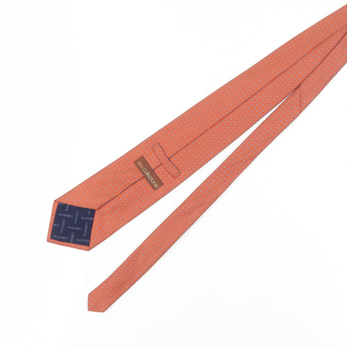 Marks and Spencer Orange Polka Dot Silk Tie for Men
