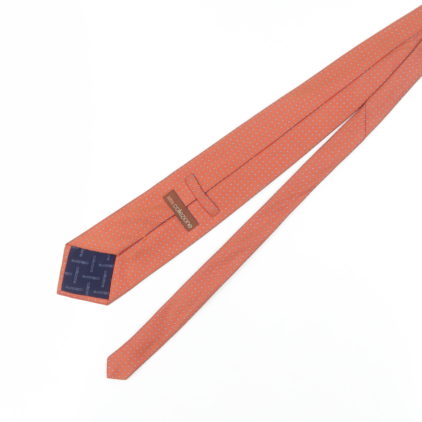 Marks and Spencer Orange Polka Dot Silk Tie for Men