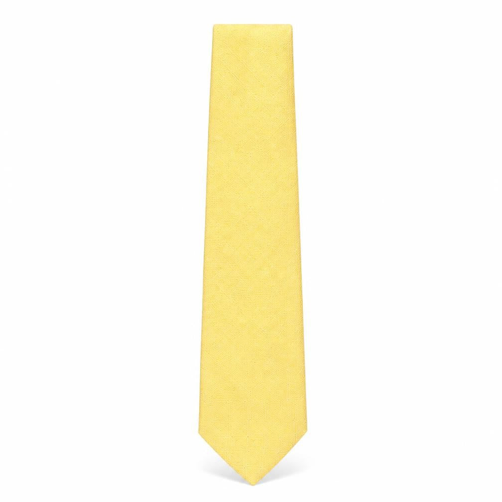 Front view of Savoy Taylors Guild Yellow Silk Men's Tie