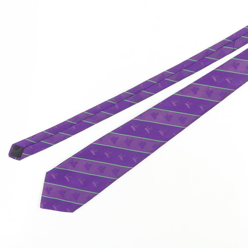 Aquascutum Men's Purple Striped Tie - One Size