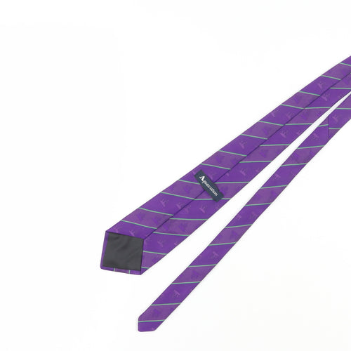 Aquascutum Men's Purple Striped Tie - One Size
