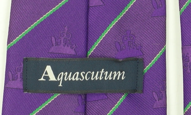 Aquascutum Men's Purple Striped Tie - One Size