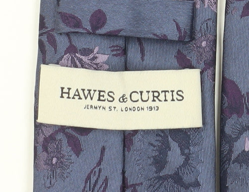 Hawes & Curtis Men's Blue Floral Silk Tie