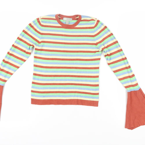ASOS Women's Striped Pullover Jumper, Size 8, Multicoloured