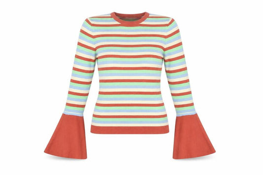 Front view of ASOS Women's Striped jumper, size 8, Multicoloured