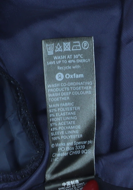 Marks and Spencer Women's Blue Blazer, Size 24