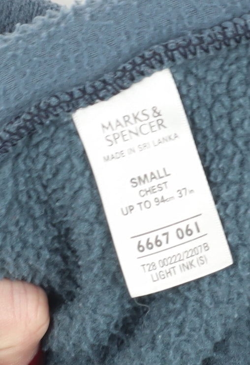 Marks and Spencer Men's Blue Fleece Jacket Size S