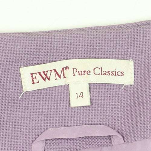 EWM Women's Purple Suit Jacket, Size 14
