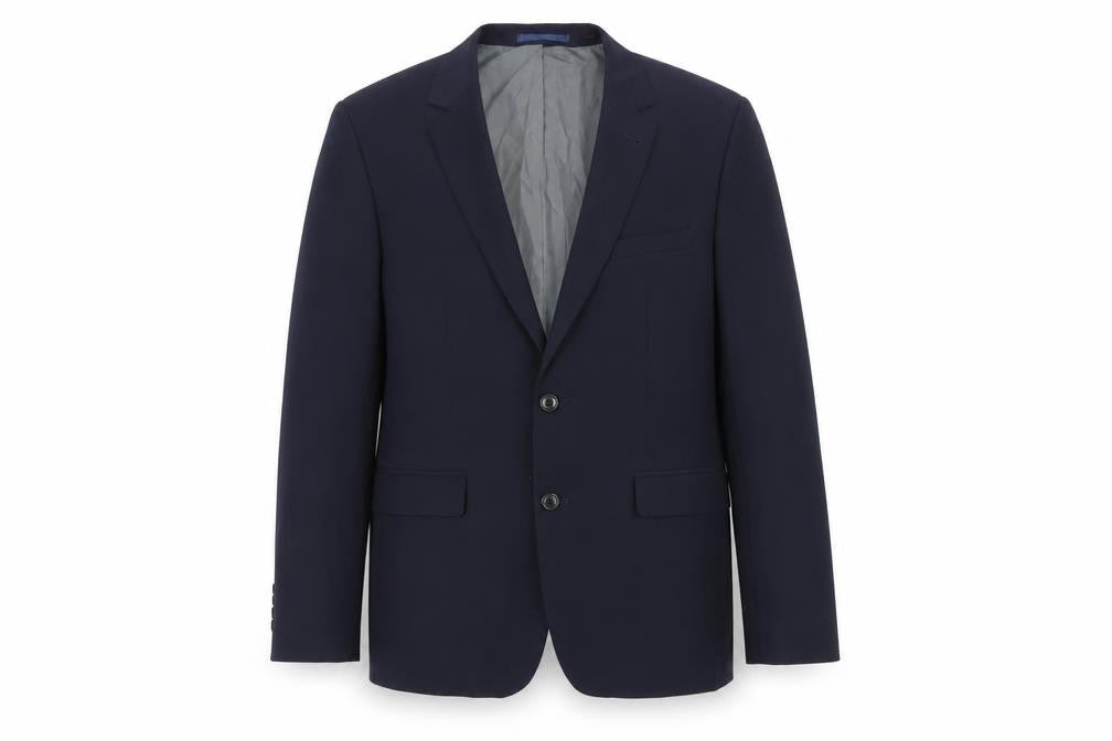 Front view of Burton Men's Blue Slim Suit Jacket 42 Regular Fit
