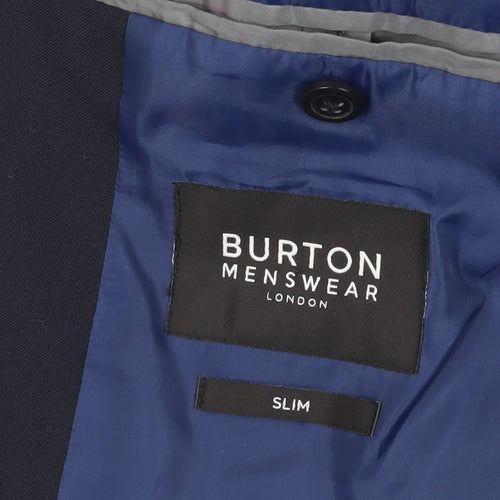 Burton Men's Blue Slim Suit Jacket 42 Regular Fit