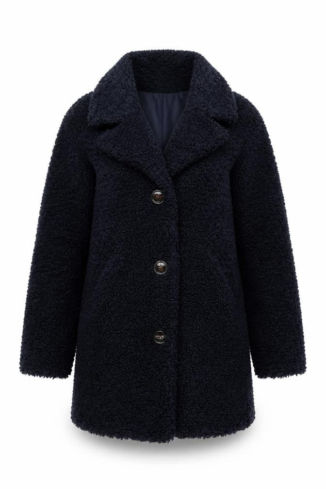 Front view of Dorothy Perkins Women's Black Mid-Length Coat, size 6
