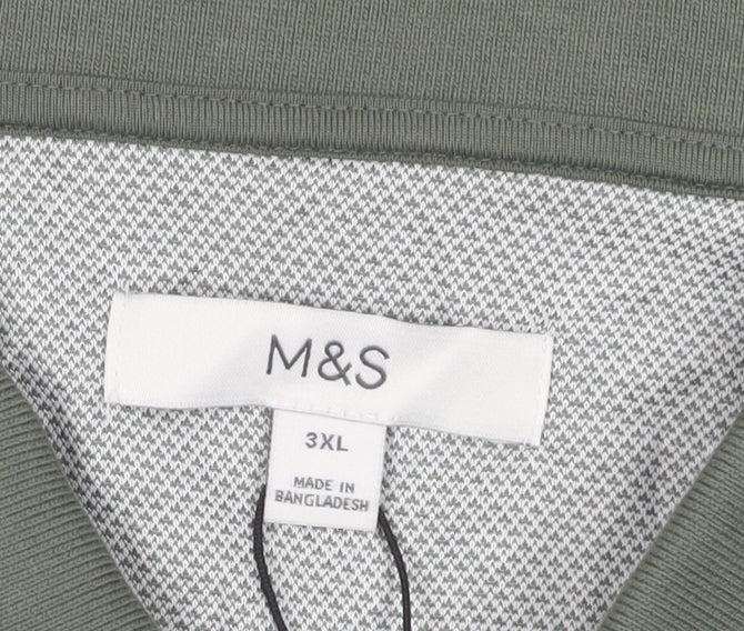 Marks and Spencer Men's Grey 3XL Polo Shirt