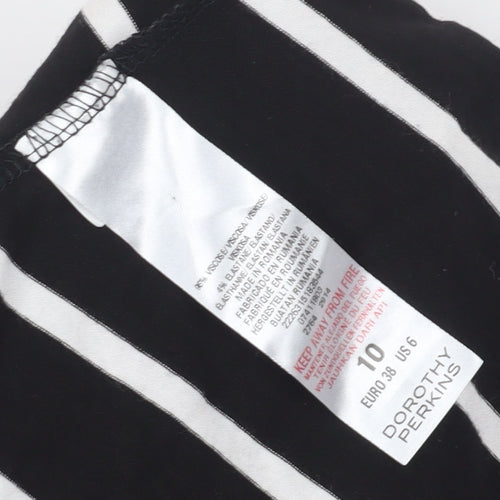 Dorothy Perkins Women's Black Striped Shift Dress, Size 10