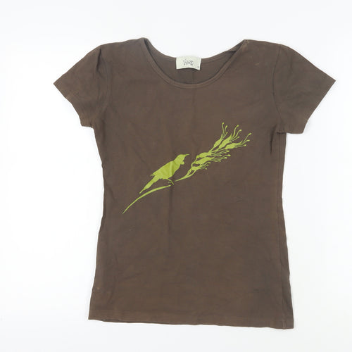 Voon Women's Brown T-Shirt Size 10 Slim Fit
