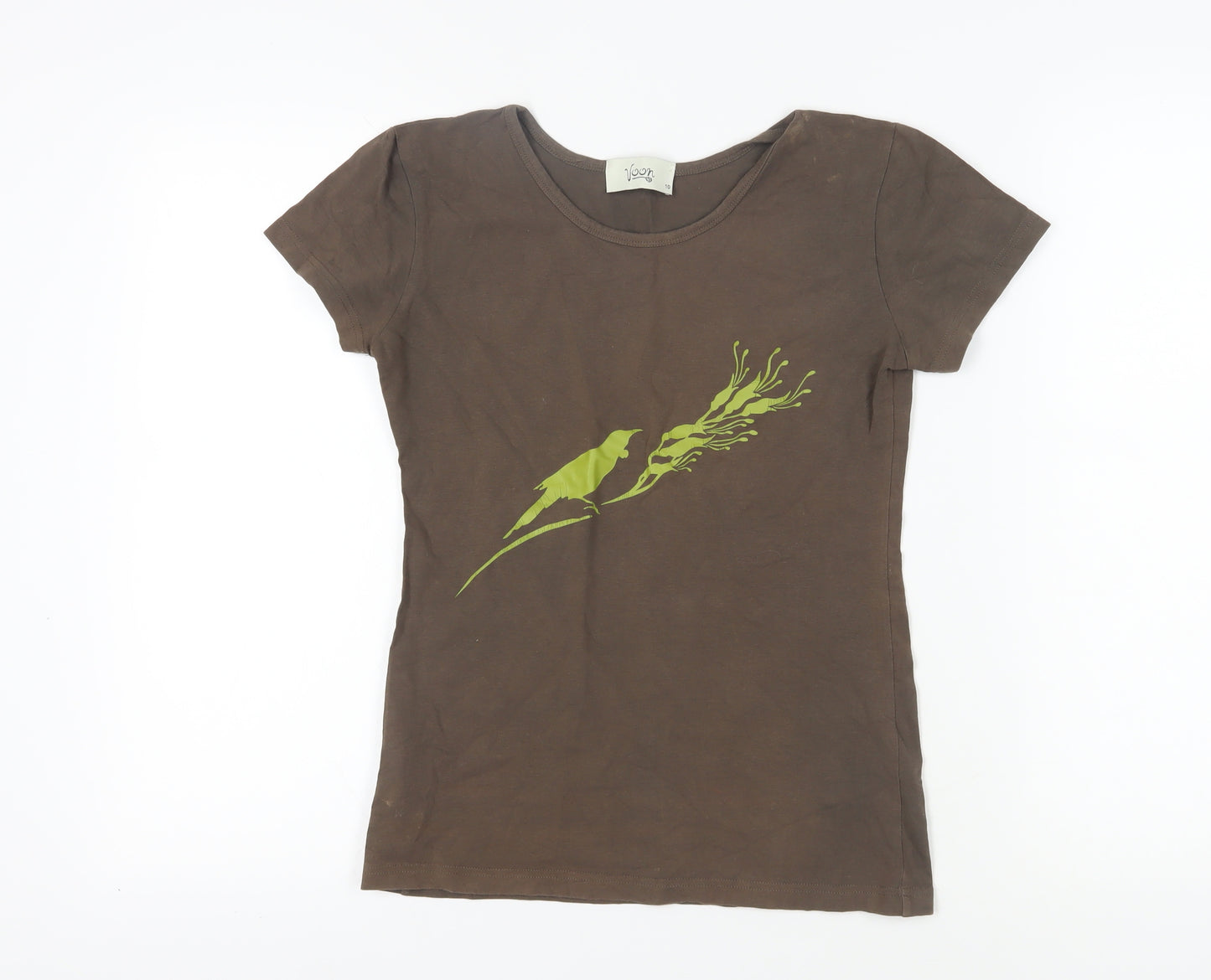 Voon Women's Brown T-Shirt Size 10 Slim Fit