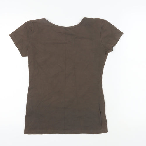 Voon Women's Brown T-Shirt Size 10 Slim Fit