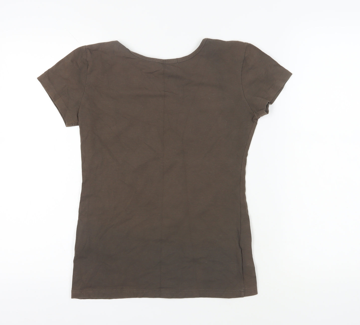 Voon Women's Brown T-Shirt Size 10 Slim Fit