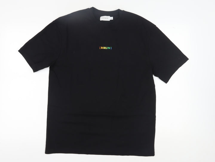 Topman Men's Black Berlin Print T-Shirt, Size S