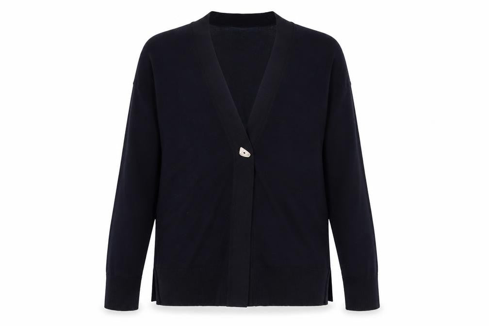 Front view of Next Women's Black Cardigan, size 10, V-Neck Lightweight