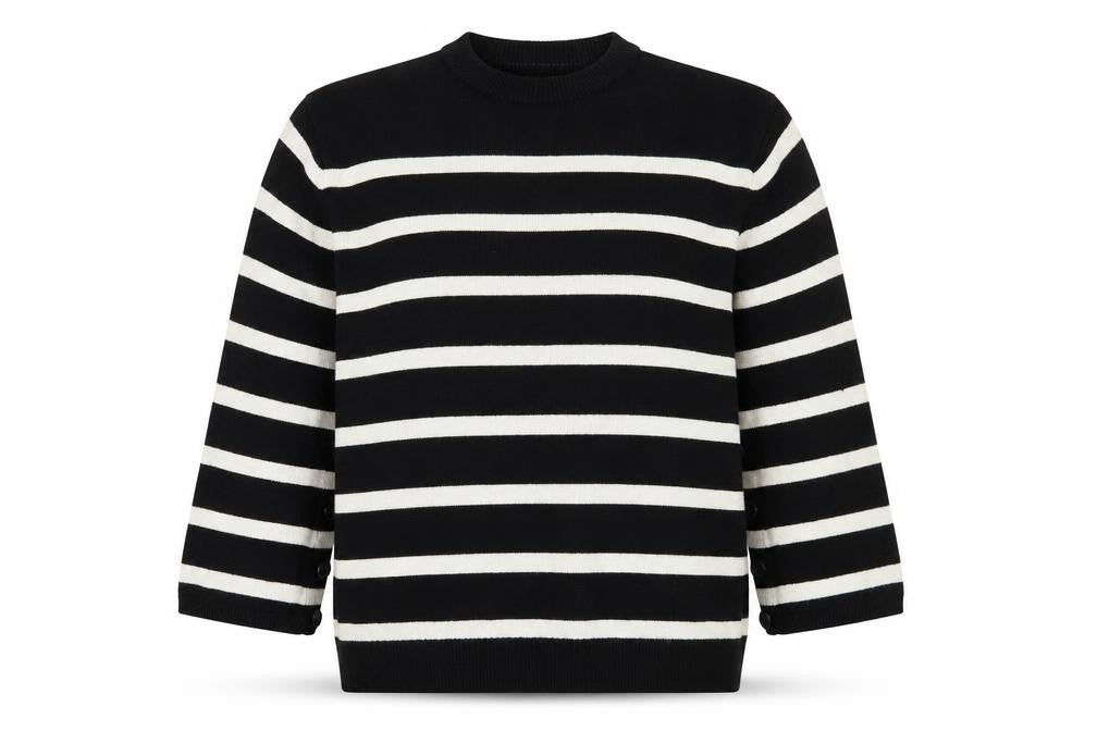 Front view of Zara Women's Black Striped jumper, size 12