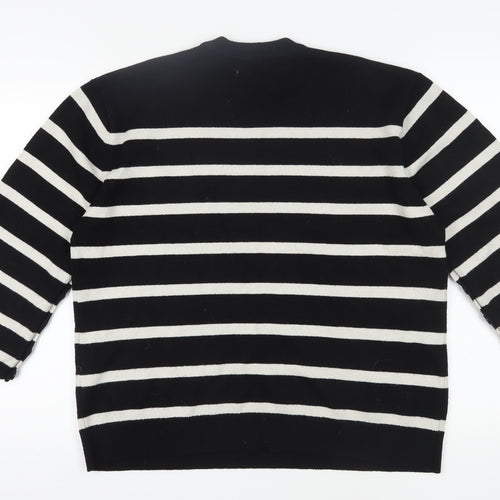 Zara Women's Black Striped Pullover Jumper Size 12