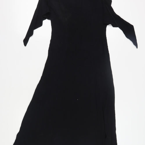 BHS Petite Black Shift Dress, Women, Size 12, Long, Viscose