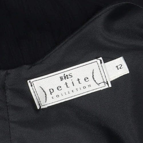 BHS Petite Black Shift Dress, Women, Size 12, Long, Viscose