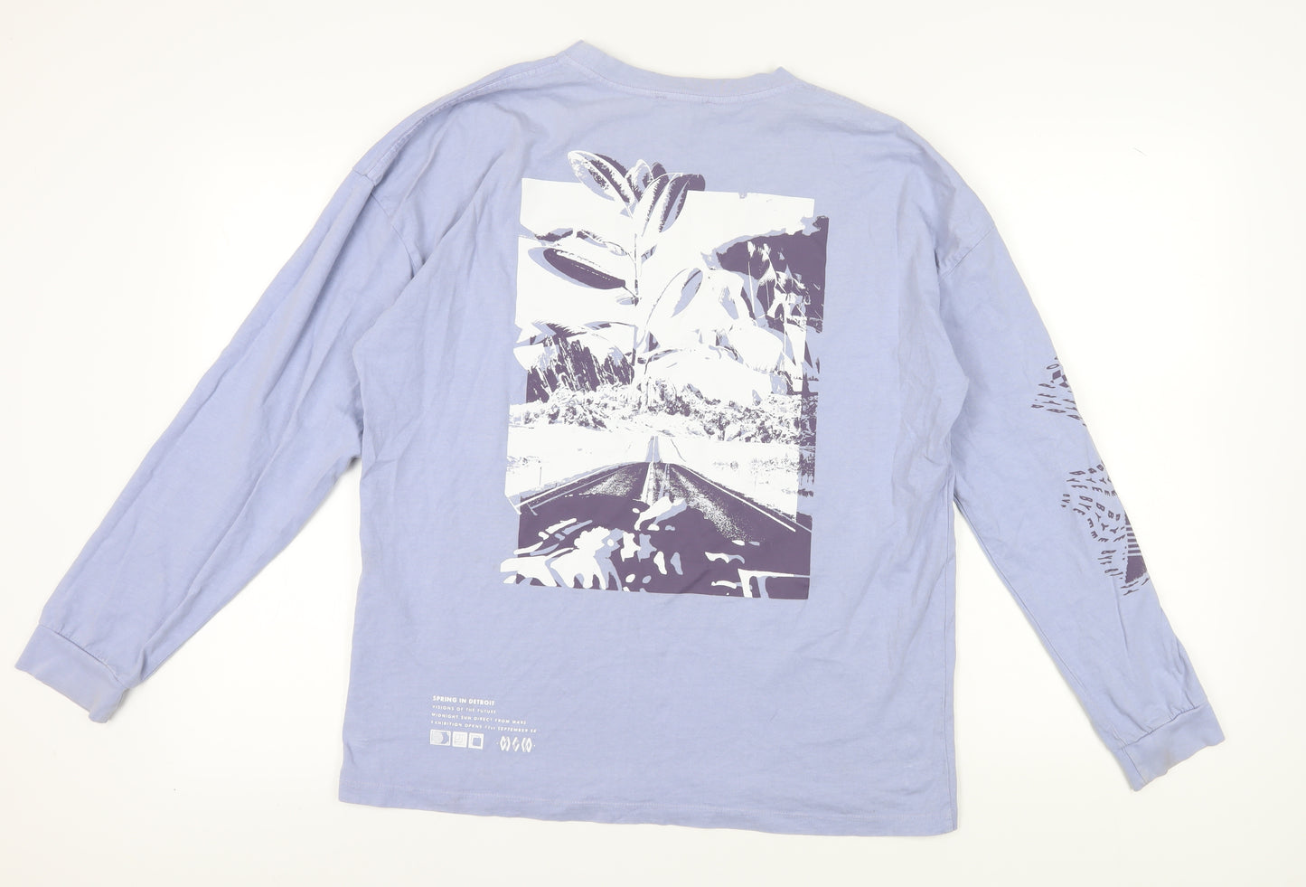 Topshop Women's Blue T-Shirt S Long Sleeve
