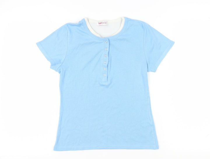 Bonmarché Women's Blue T-Shirt Size S Basic Style