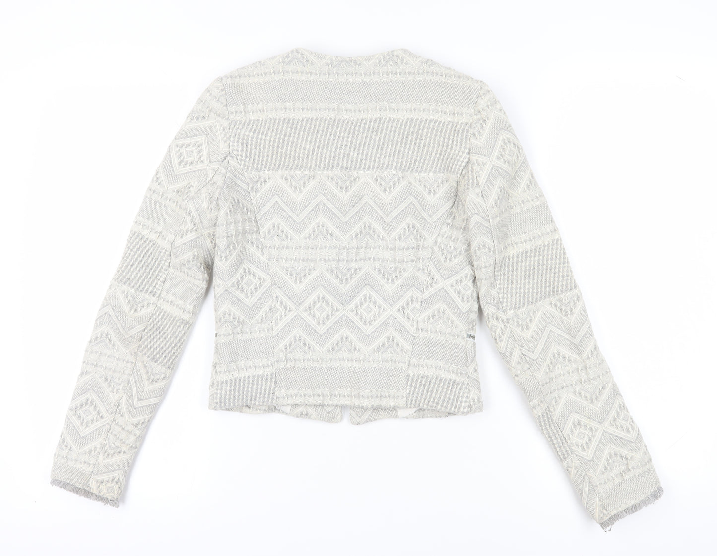 Zara Women’s Grey Geometric Woven Blazer XS