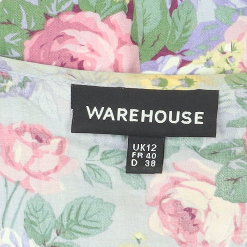 Warehouse Women's Floral Short Wrap Dress Size 12