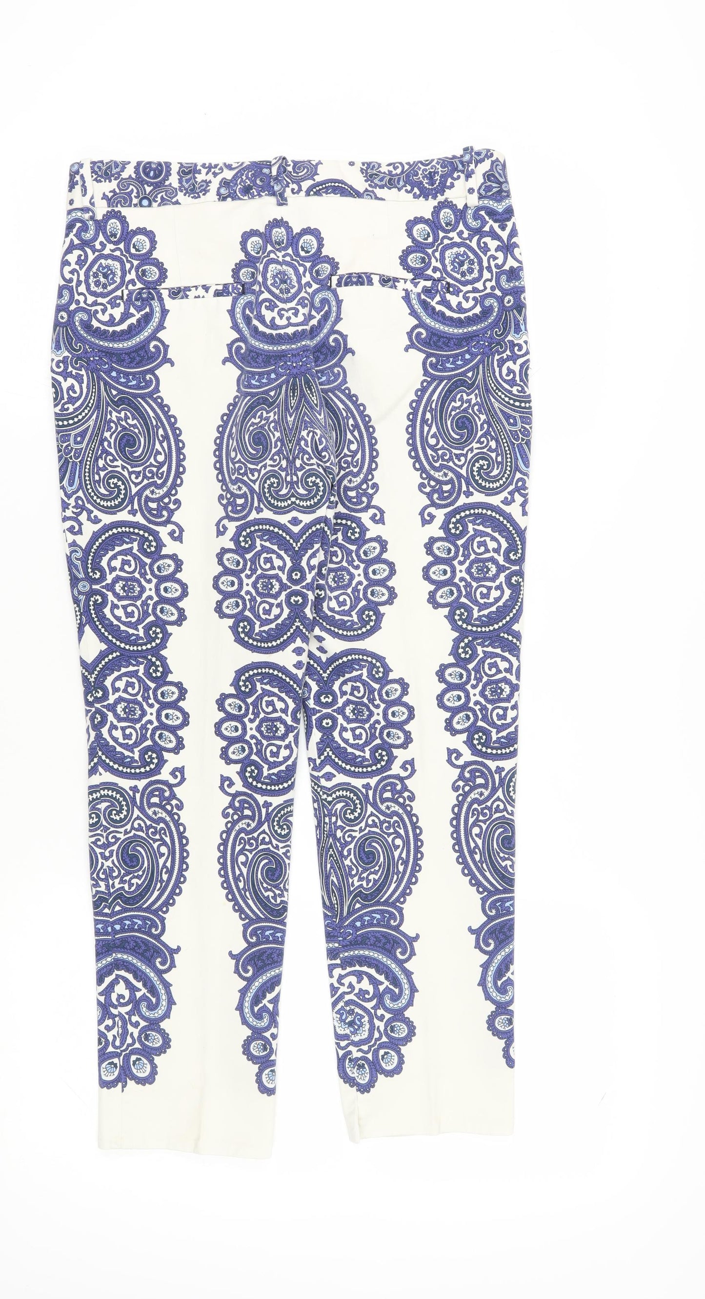 Zara Women's Multicoloured Paisley Cropped Trousers