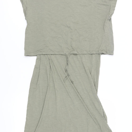 H&M Mama Green Maternity Shift Dress, L Short Sleeve