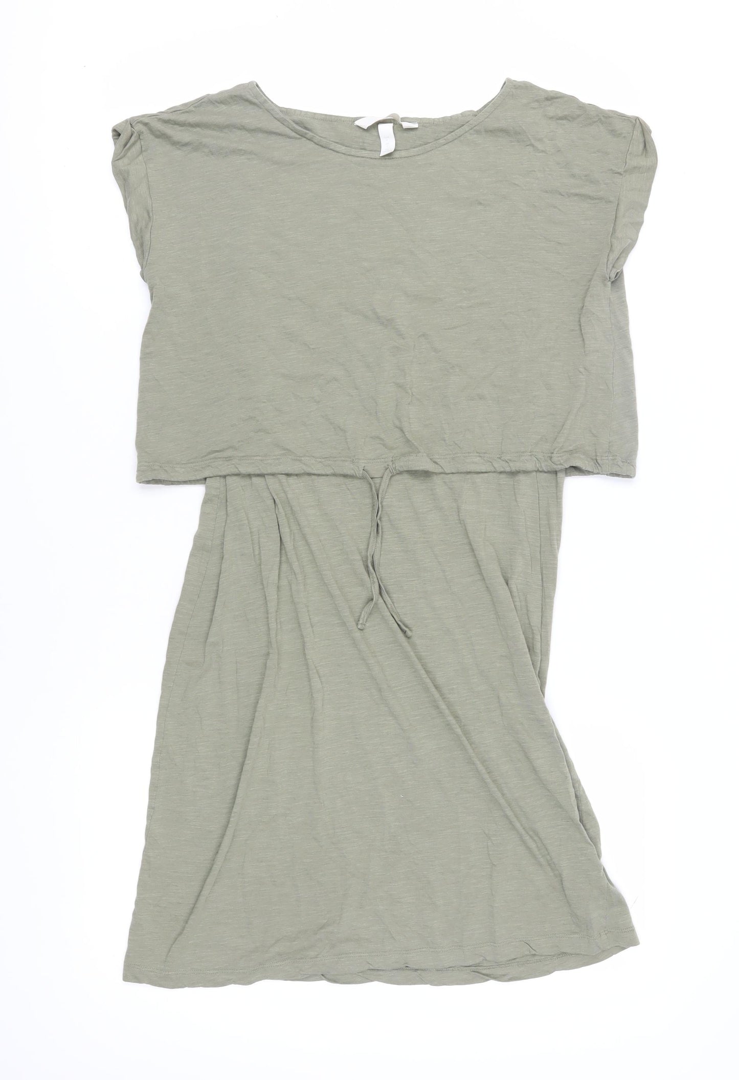 H&M Mama Green Maternity Shift Dress, L Short Sleeve