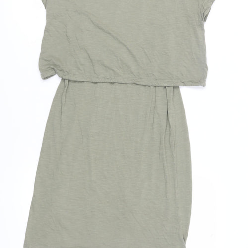 H&M Mama Green Maternity Shift Dress, L Short Sleeve