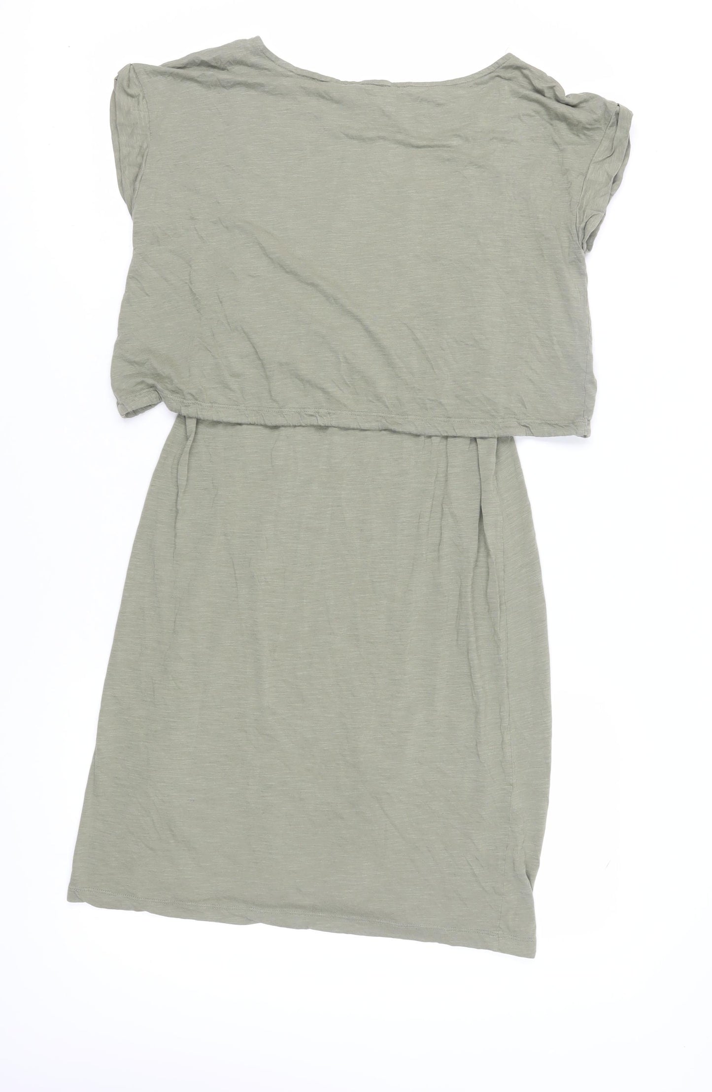 H&M Mama Green Maternity Shift Dress, L Short Sleeve