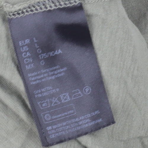 H&M Mama Green Maternity Shift Dress, L Short Sleeve