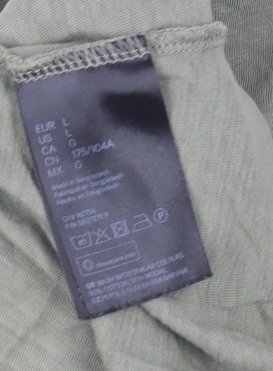 H&M Mama Green Maternity Shift Dress, L Short Sleeve