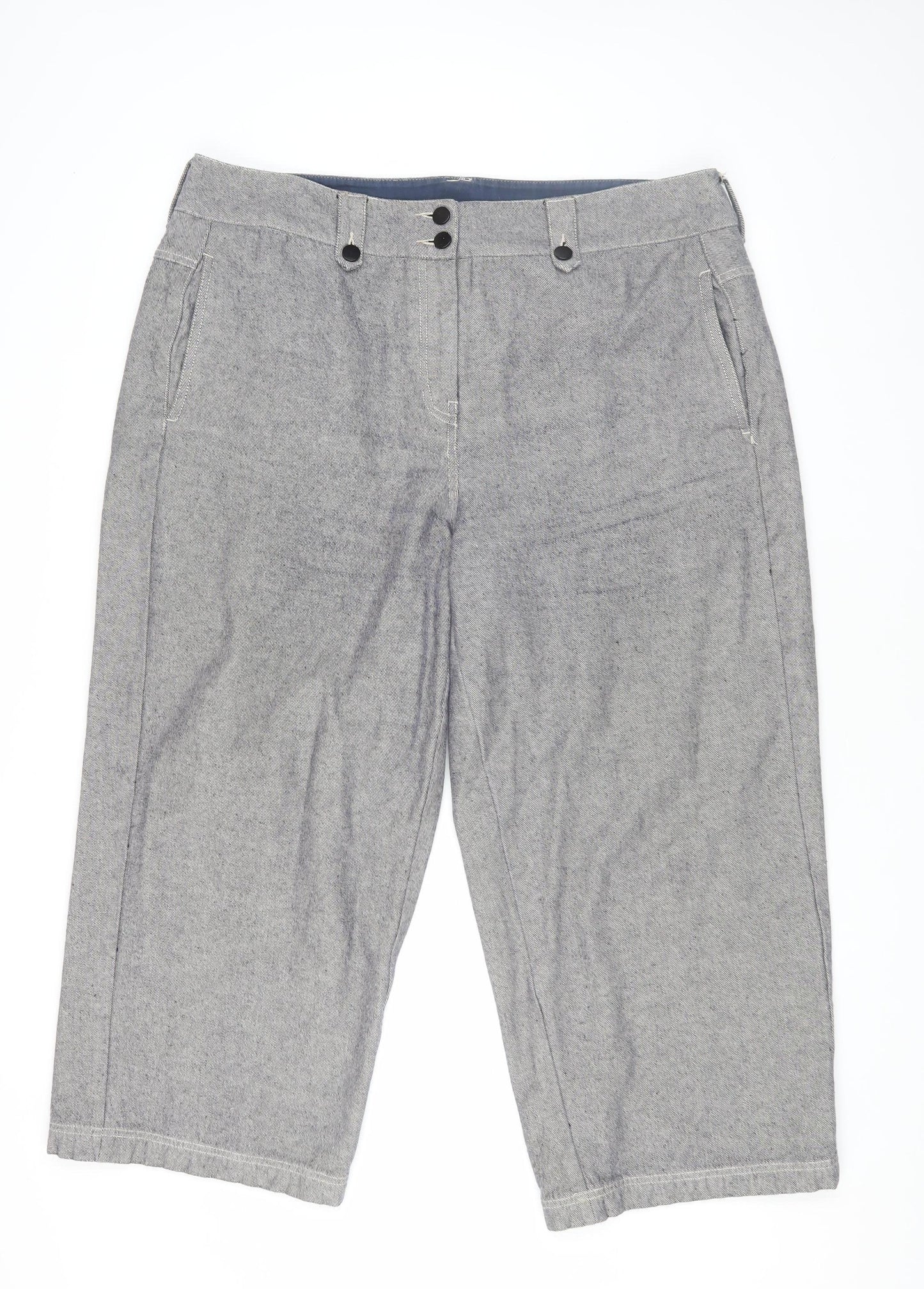 Poetry Women's Grey Cropped Trousers, Size 20, Relaxed Fit