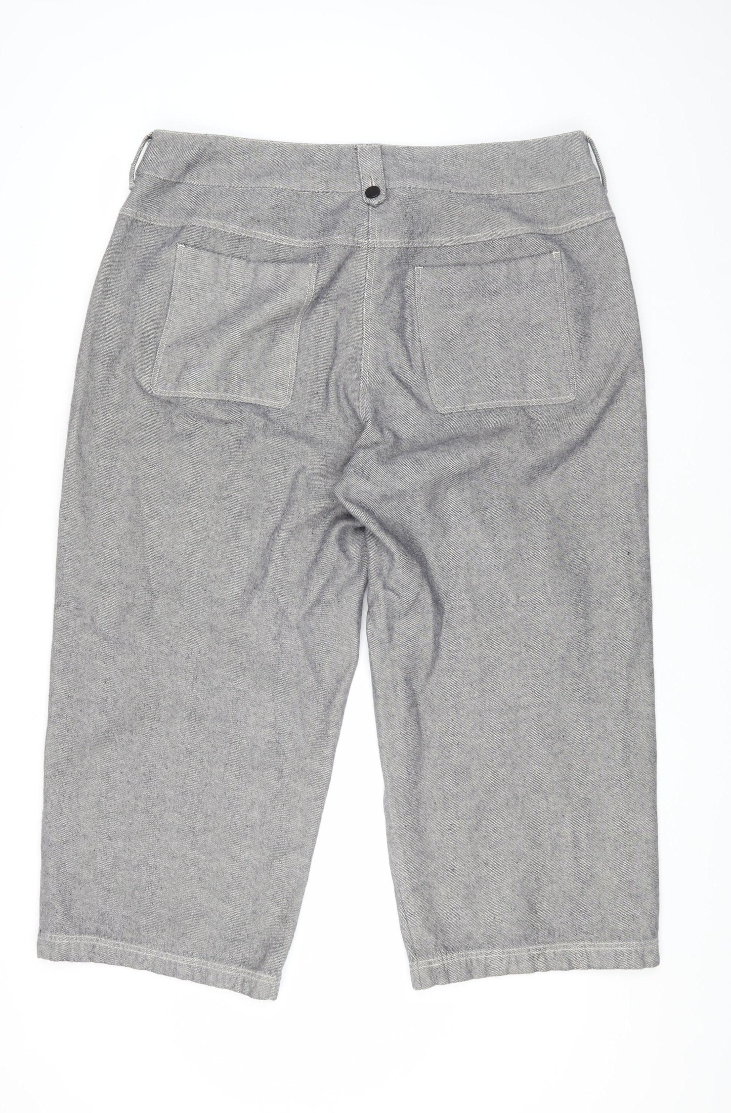 Poetry Women's Grey Cropped Trousers, Size 20, Relaxed Fit