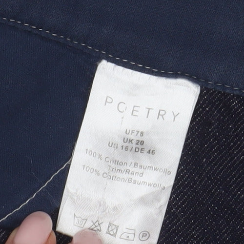 Poetry Women's Grey Cropped Trousers, Size 20, Relaxed Fit