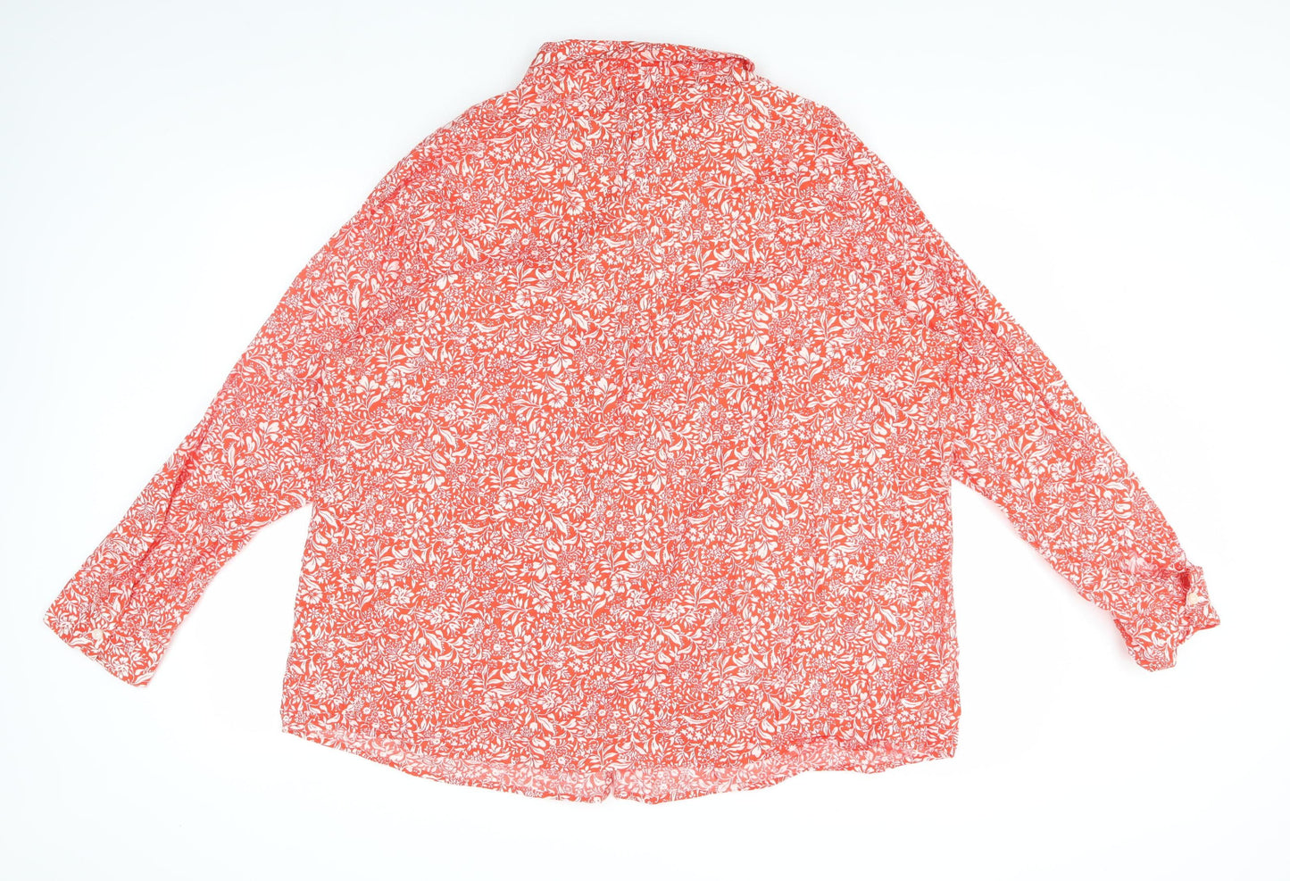 Old Navy Women's Red 2XL Floral Button-Up Tunic