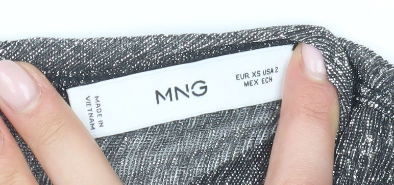 MNG Women's Silver Shift Dress XS Party