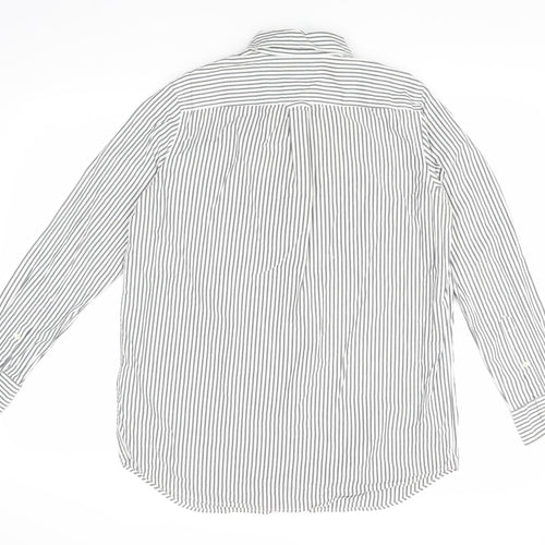 Banana Republic Men's Grey Striped Shirt M