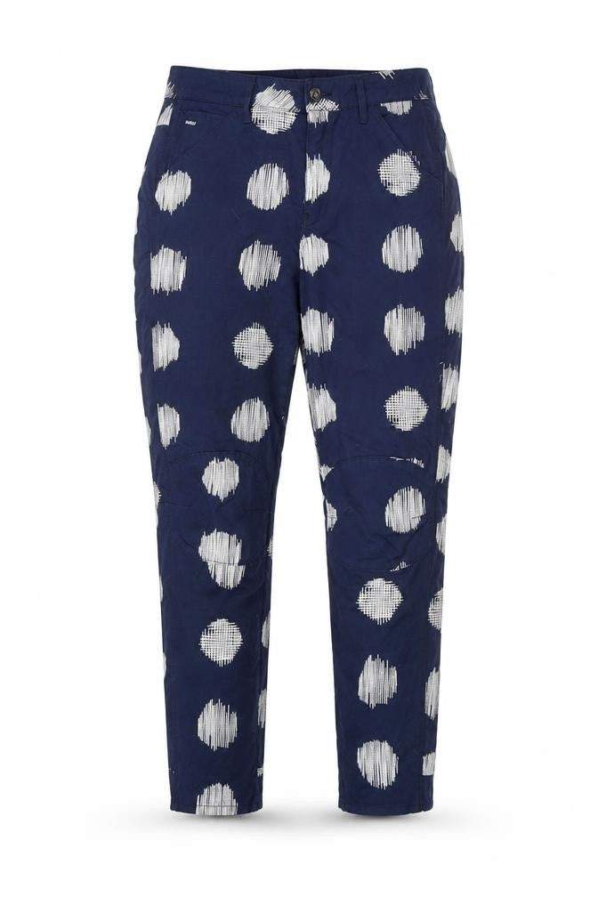 Front view of G-Star RAW Women's Blue Polka Dot Chino Trousers