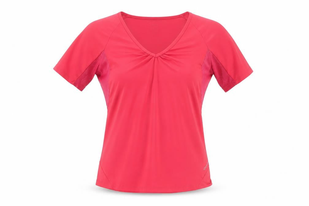 Front view of Quechua Women's Pink M Activewear T-Shirt